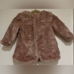 Disney Blush Faux Fur Kids Jacket Size 3